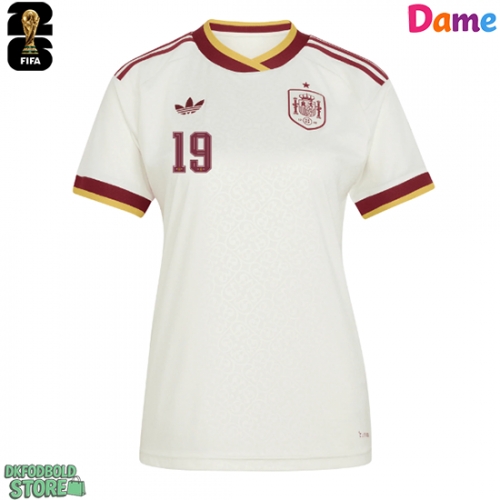 Spanien Lamine Yamal #19 Replika Udebanetrøje Dame VM 2026 Kortærmet